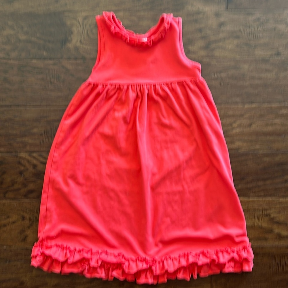 Girls Southern Tots Coral Ruffle Dress 7